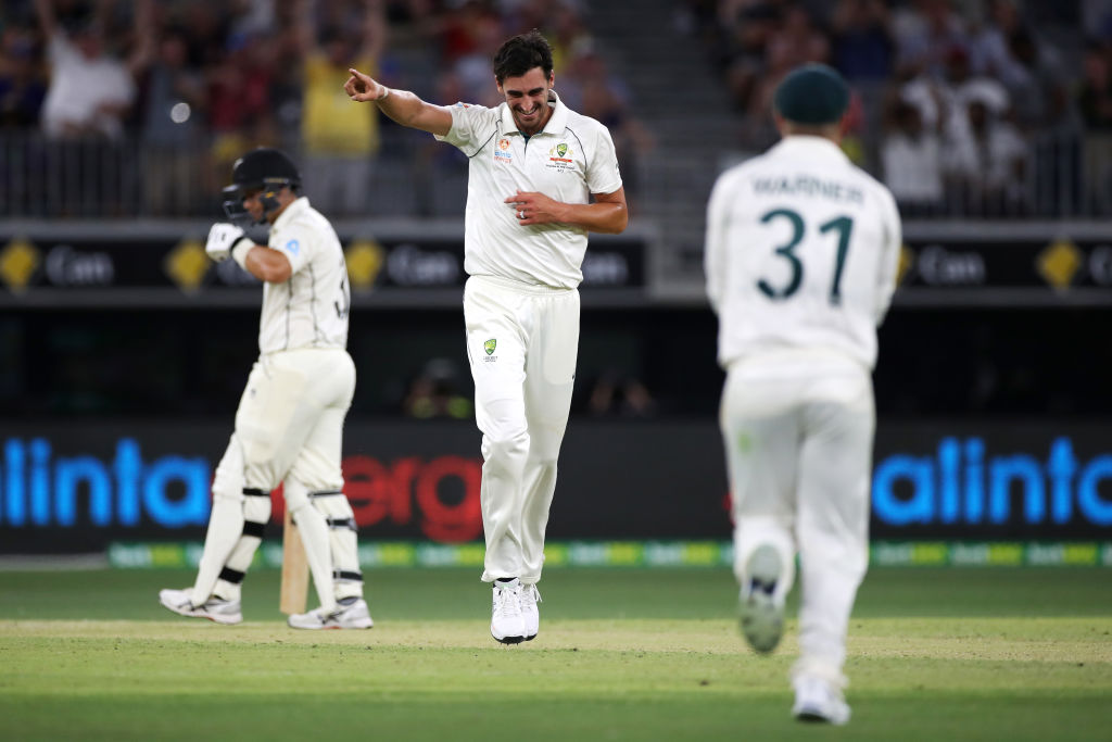 Mitchell Starc picked two wickets against England in the first innings of Brisbane Test