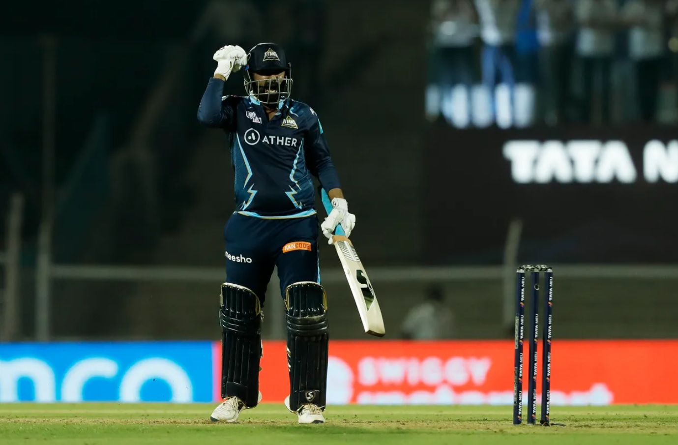 Rahul Tewatia in action for Gujarat Titans