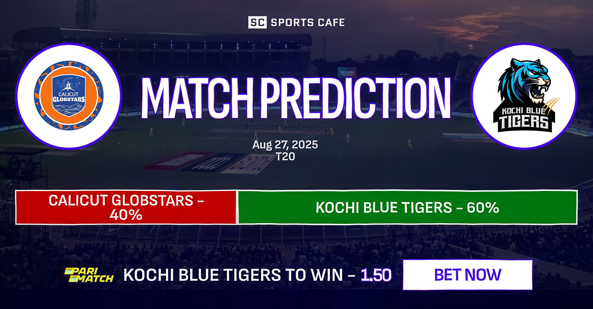 Calicut Globstars vs Kochi Blue Tigers