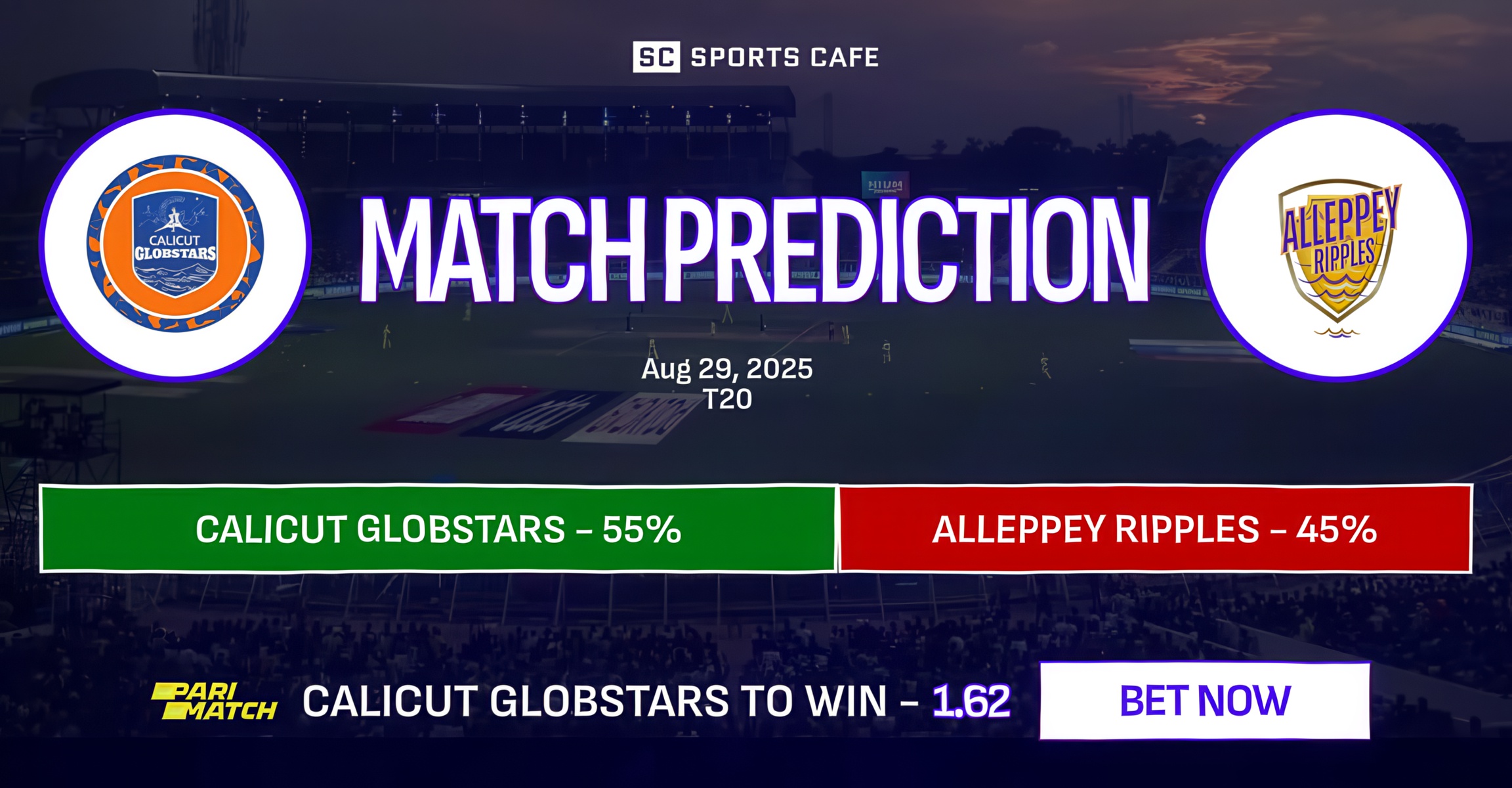 Calicut Globstars vs Alleppey Ripples Match Prediction