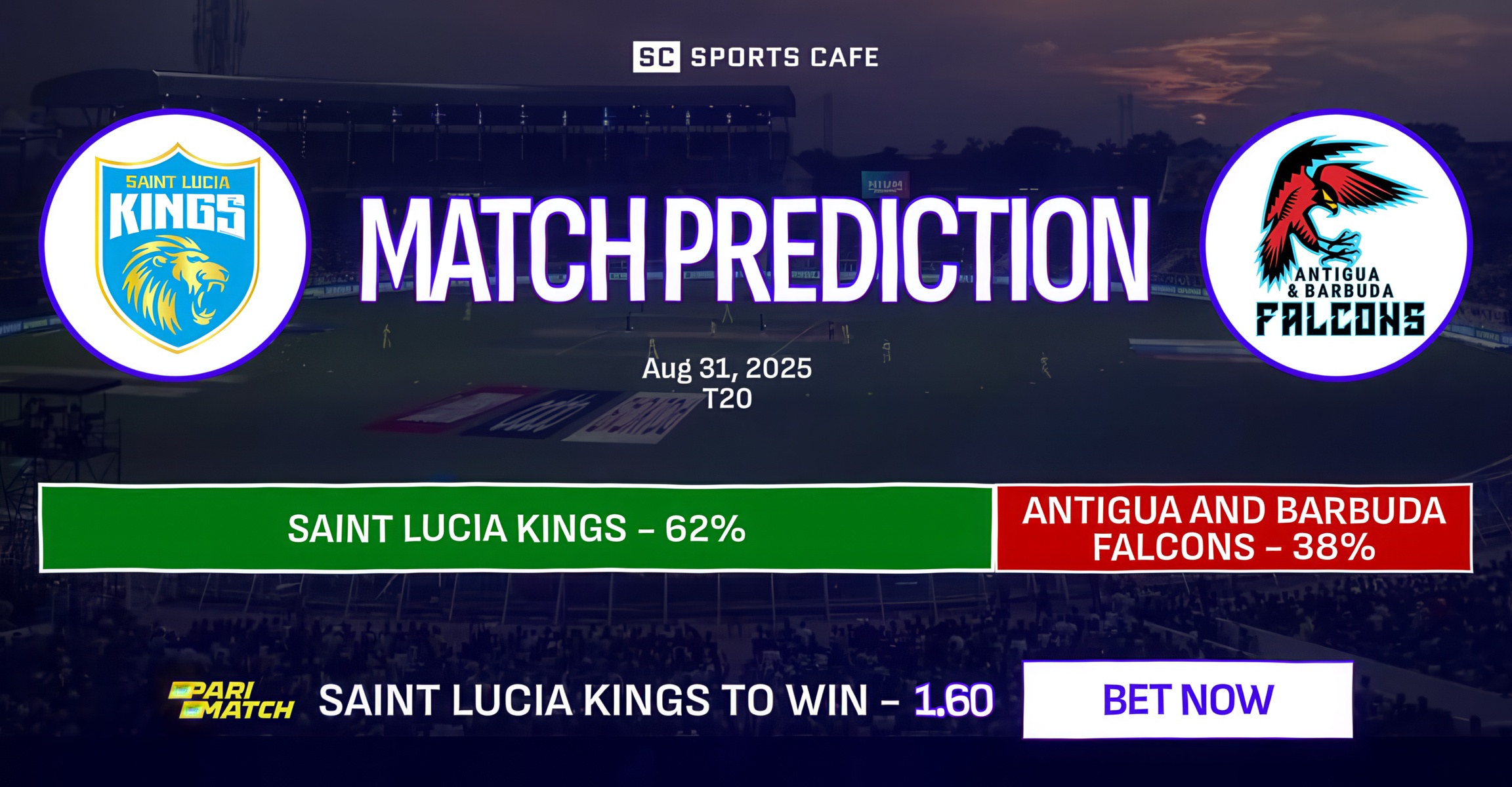 Saint Lucia Kings vs Antigua and Barbuda Falcons Match Prediction