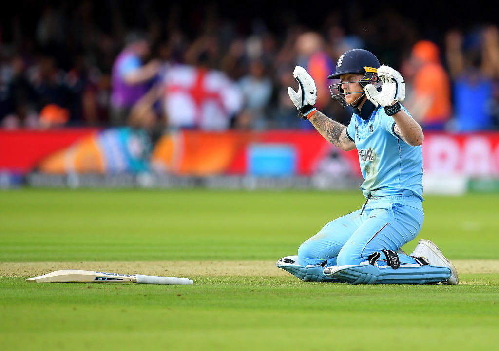 Ben Stokes was seen apologing during the 2019 World Cup final.