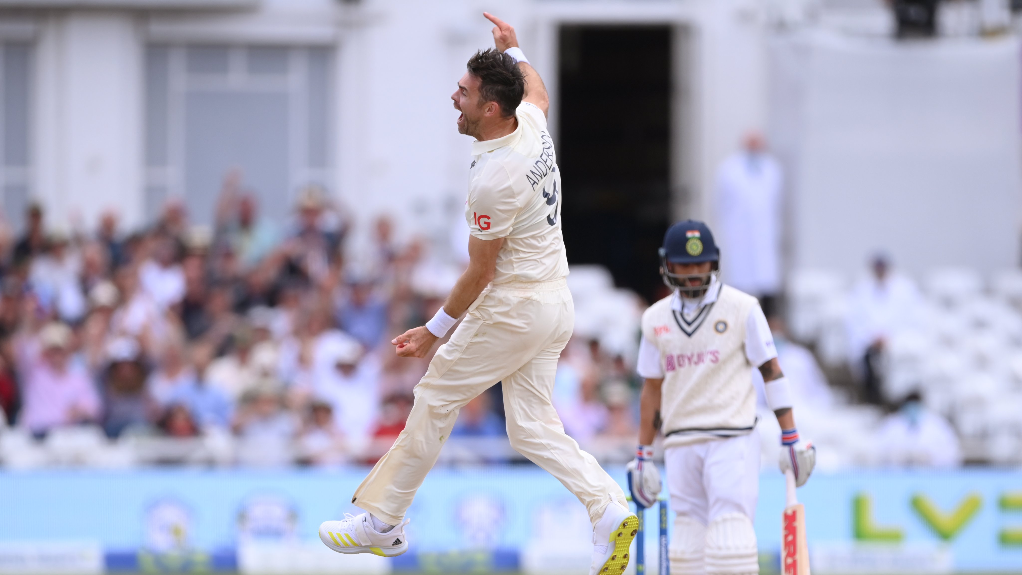 Kohli is stunned after Anderson dismisses him at Trent Bridge