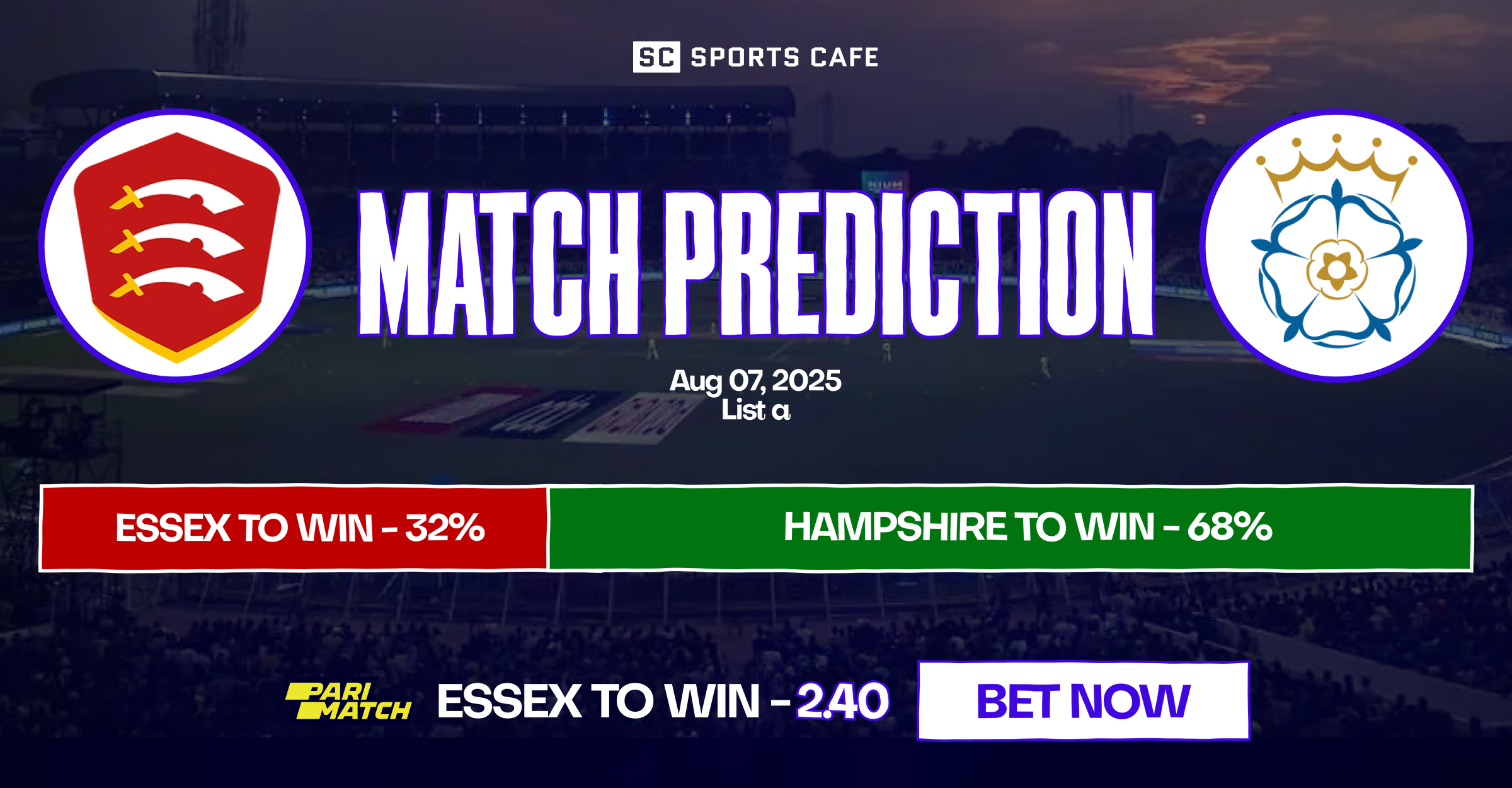 Essex vs Hampshire match prediction.