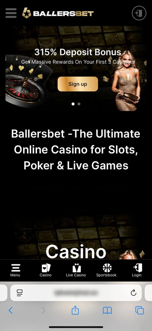 Open official Ballersbet website.