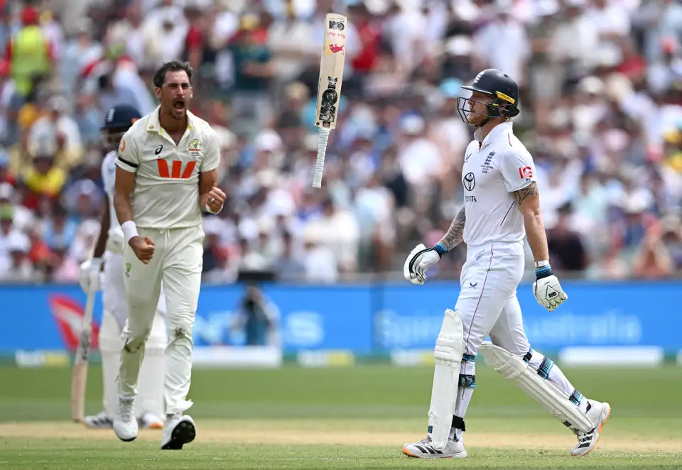 Mitchell Starc was ecstatic after dismissing Ben Stokes for 83 on Day 3 of the third Ashes Test in Adelaide