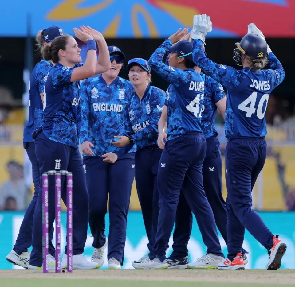 England captian Natalie Sciver-Brunt endured a blow from her teammate Sophie Ecclestone during the Women's World Cup game in Guwahati