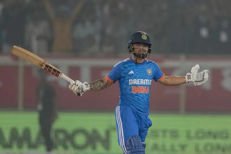 Ishan Kishan at the 1st T20I match against Australia at Visakhapatnam in 2023.