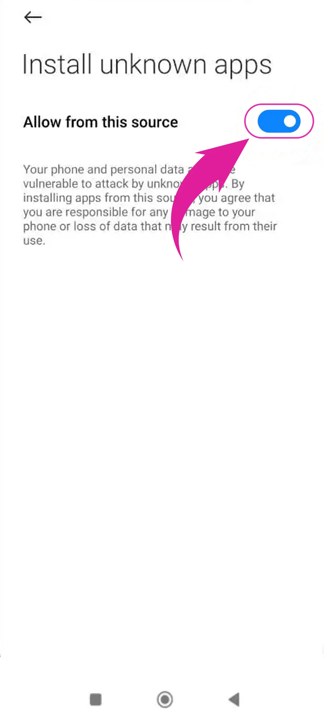 In your phone settings, allow apps from unknown sources.