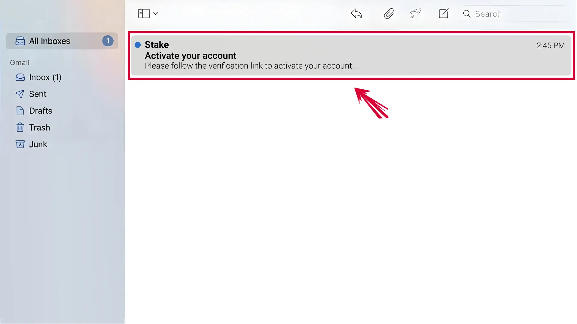Open the verification link sent to your email inbox to confirm your account.