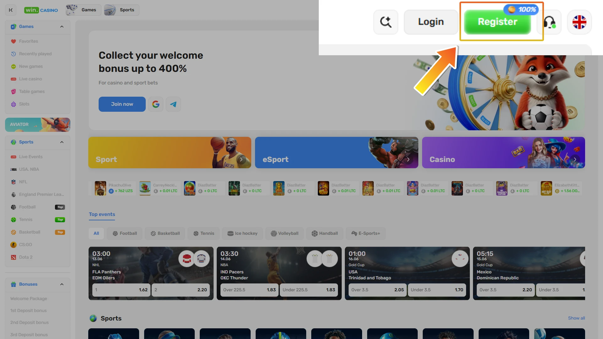 Find the Sign-Up Button.