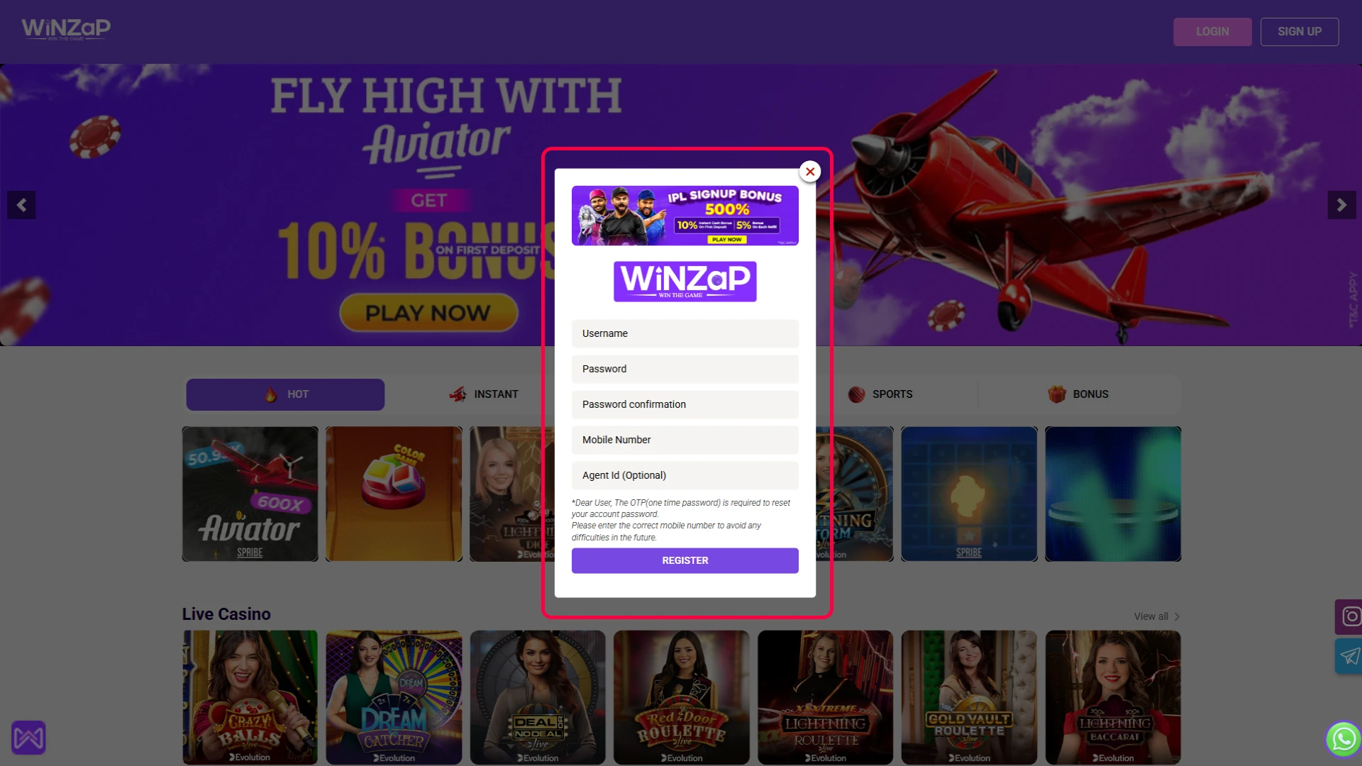 Fill Out the First Registration Form.