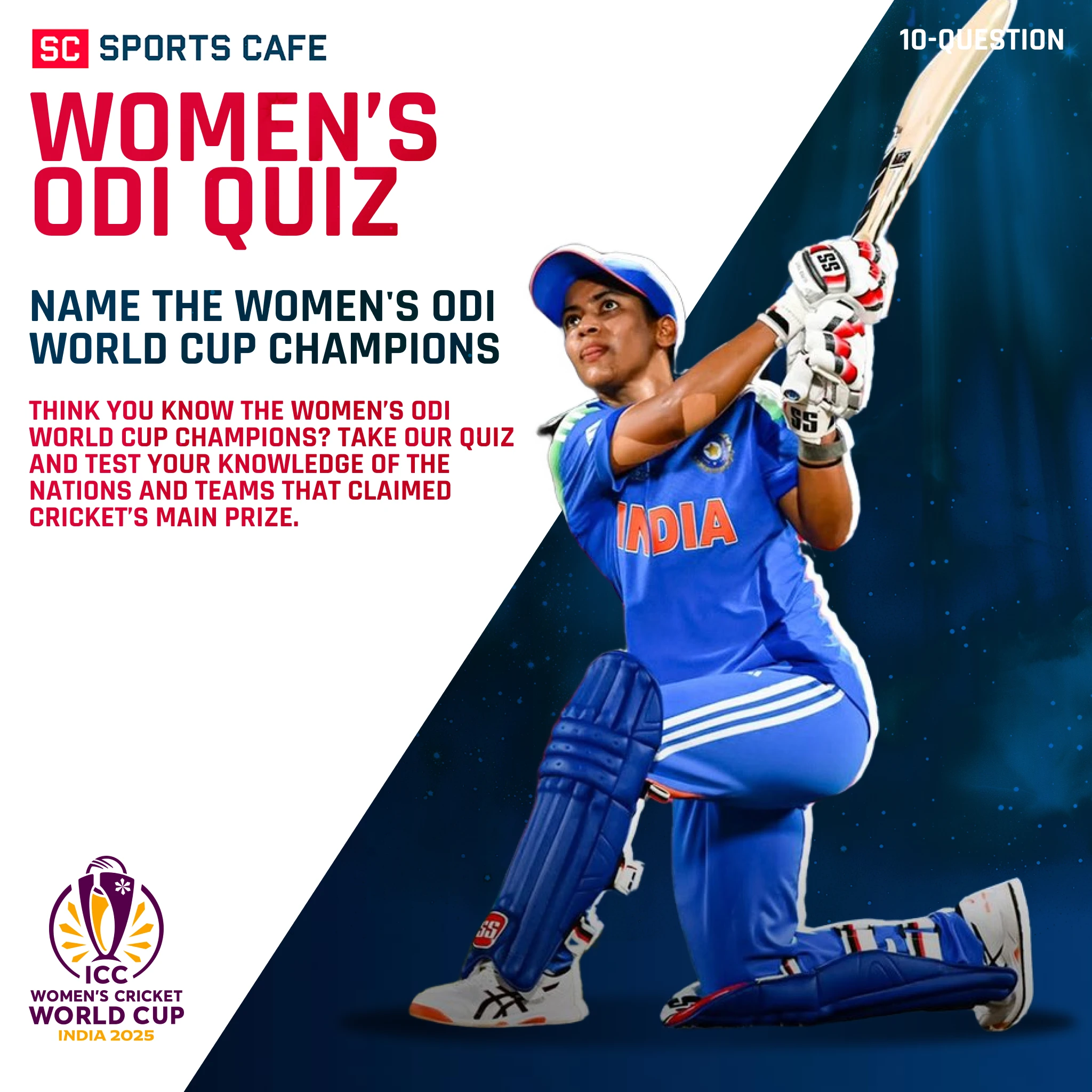 Name the Women's ODI World Cup Champions.